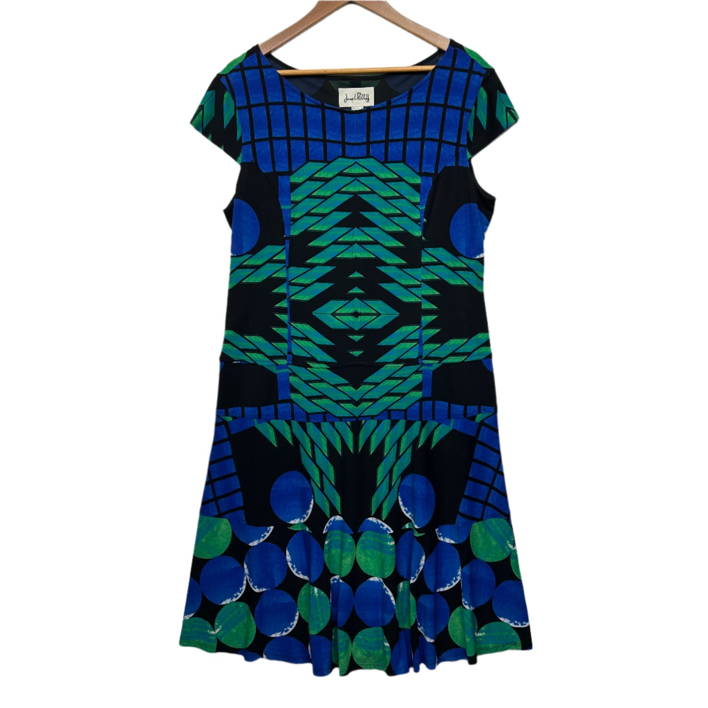 Jospeh Ribkoff Dress Size 16 18 Short Cap Sleeve Multicoloured
