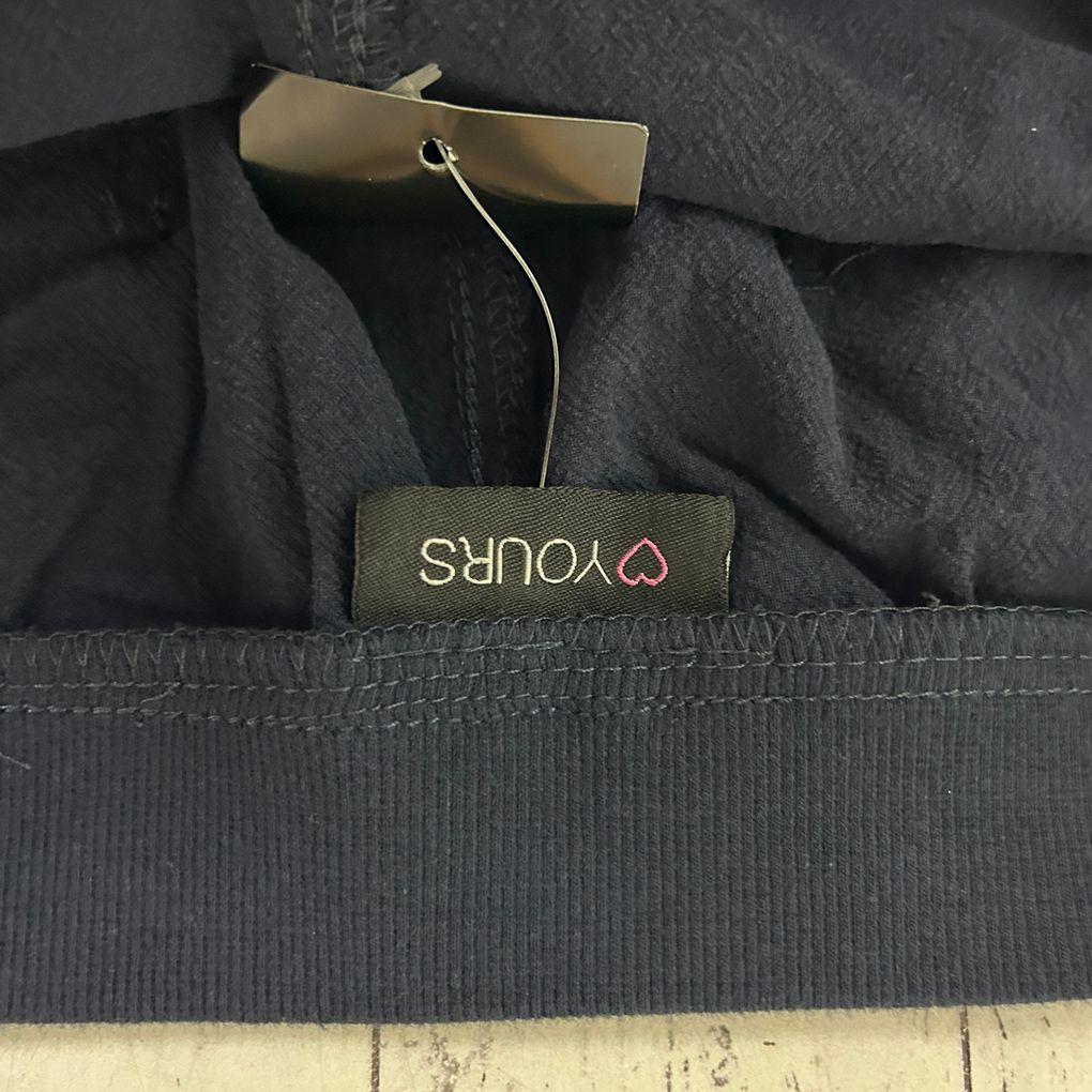 Yours Navy Cotton Shorts - Size 26/28