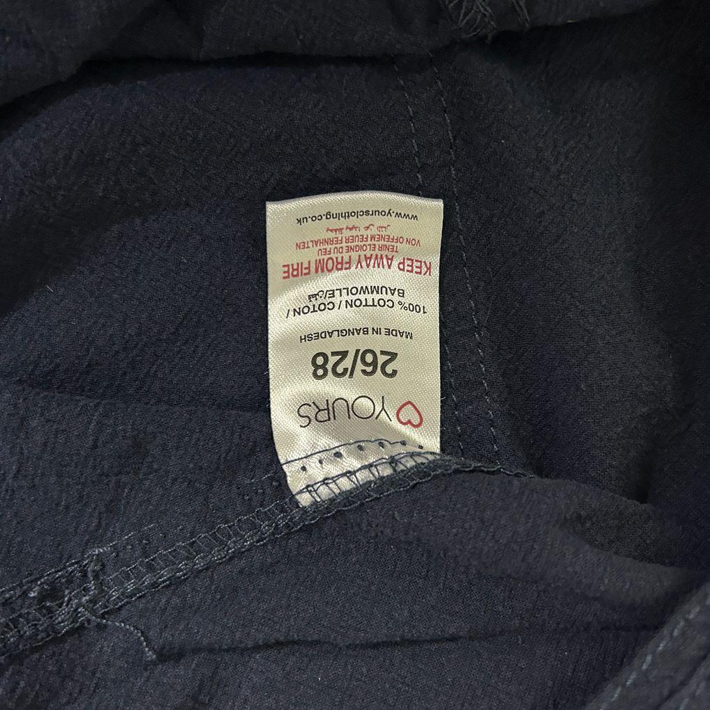 Yours Navy Cotton Shorts - Size 26/28