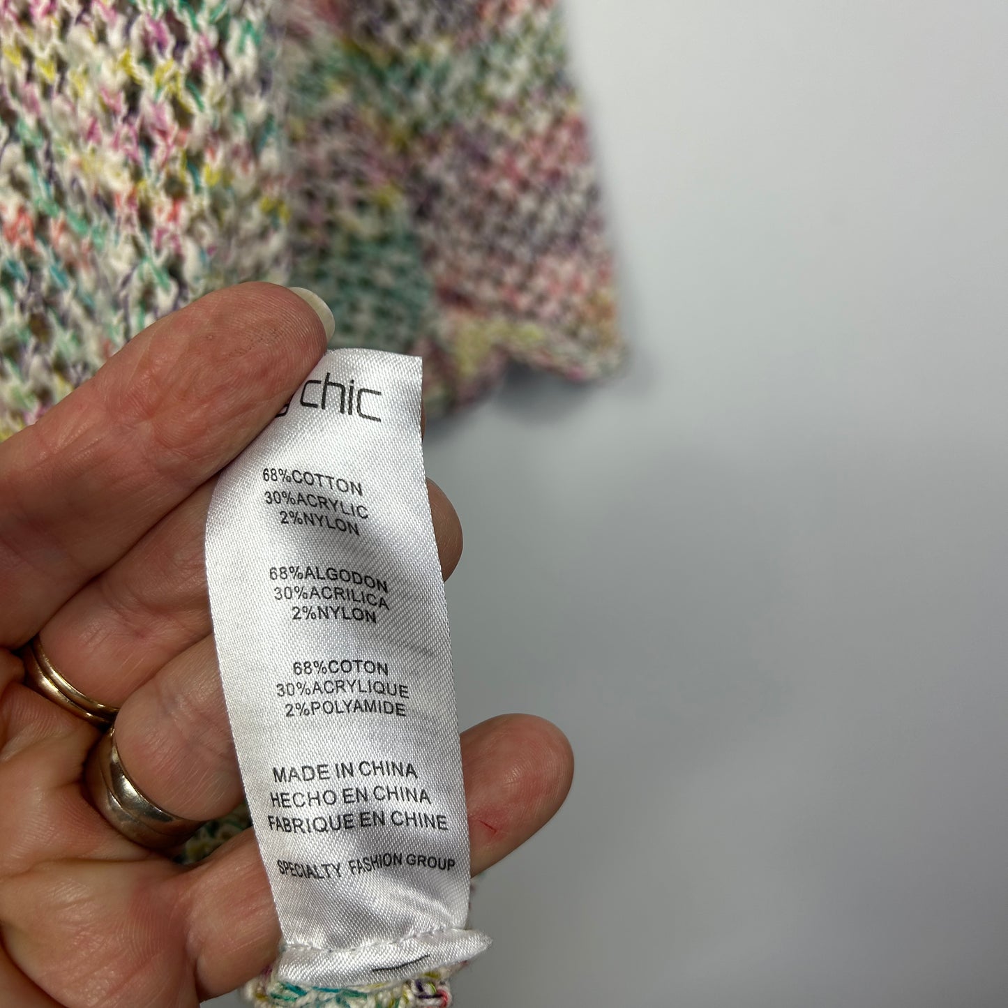 City Chic Multicoloured Open Knit Top - Size 18/M