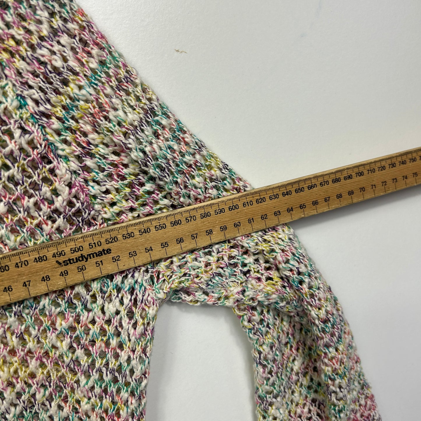 City Chic Multicoloured Open Knit Top - Size 18/M