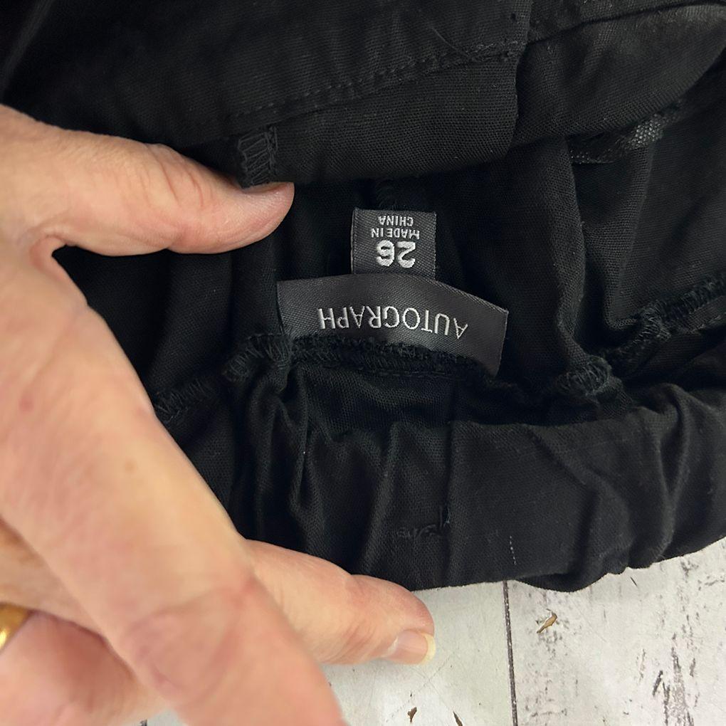Autograph Black Linen Shorts - Size 26