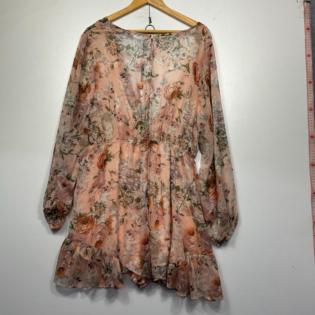 You and All Pink Floral Print Dress - Size 22
