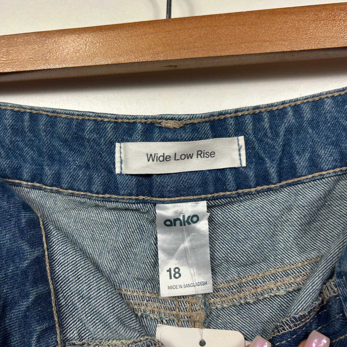 Anko Wide Low Rise Denim Jeans - Size 18