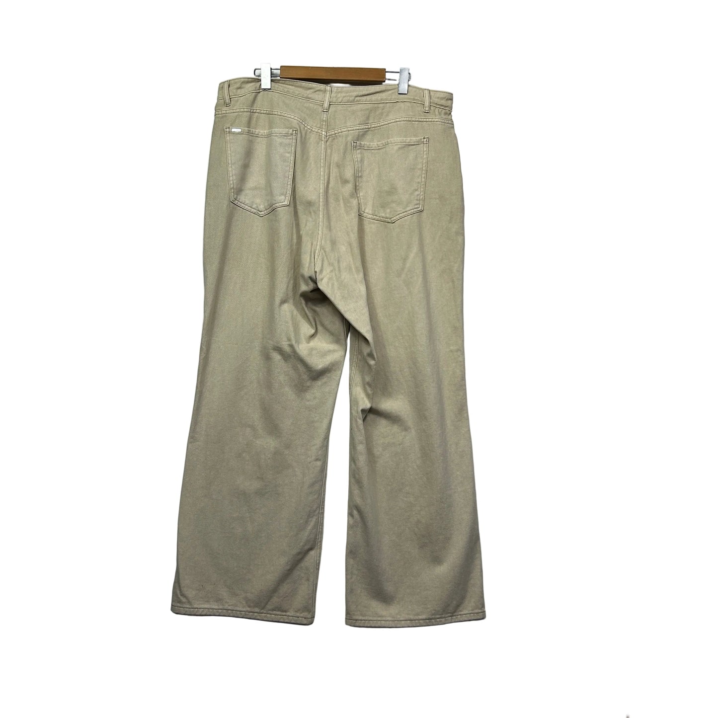 City Chic Beige Wide Leg Harley High Rise Jeans - Size 18R