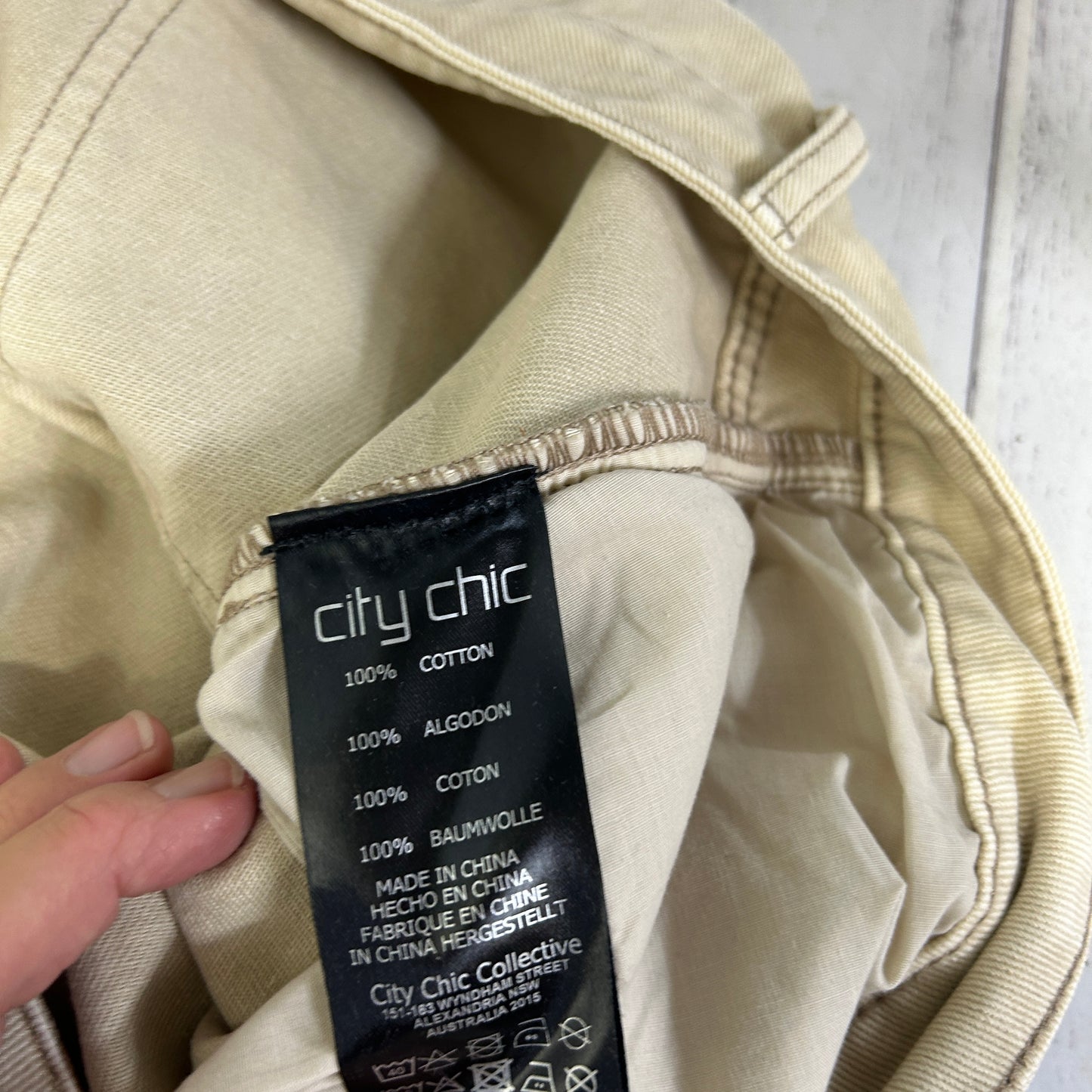 City Chic Beige Wide Leg Harley High Rise Jeans - Size 18R