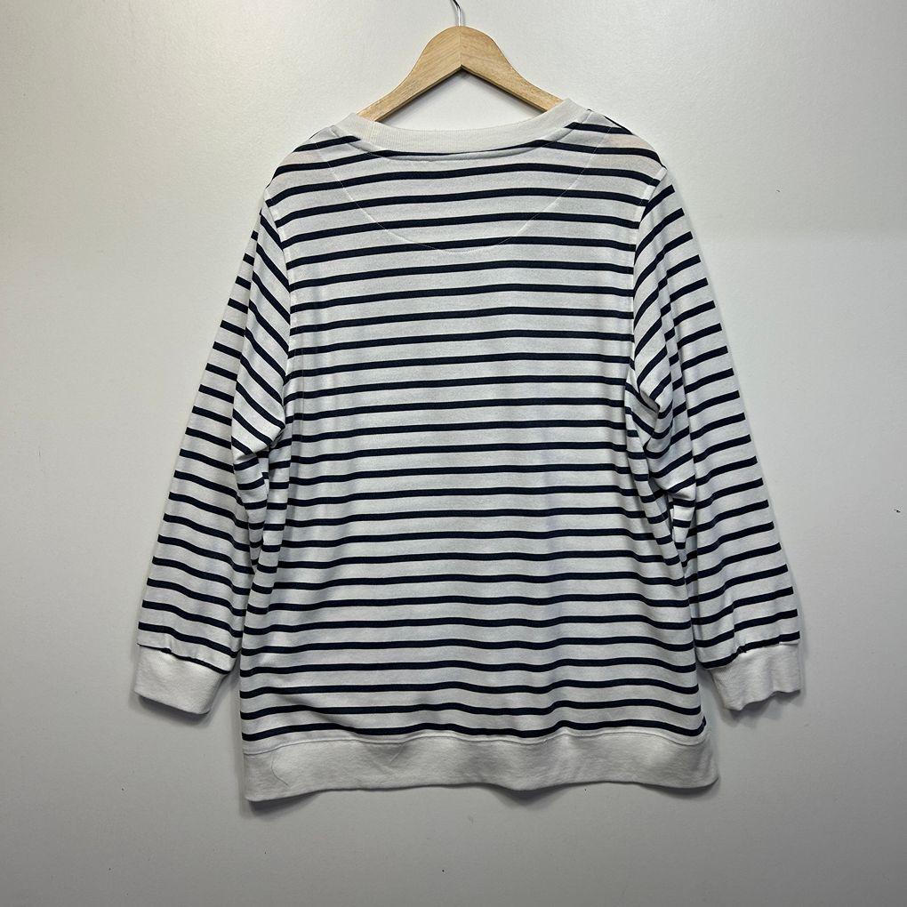 Millers Navy Striped Cotton Jumper - Size 20