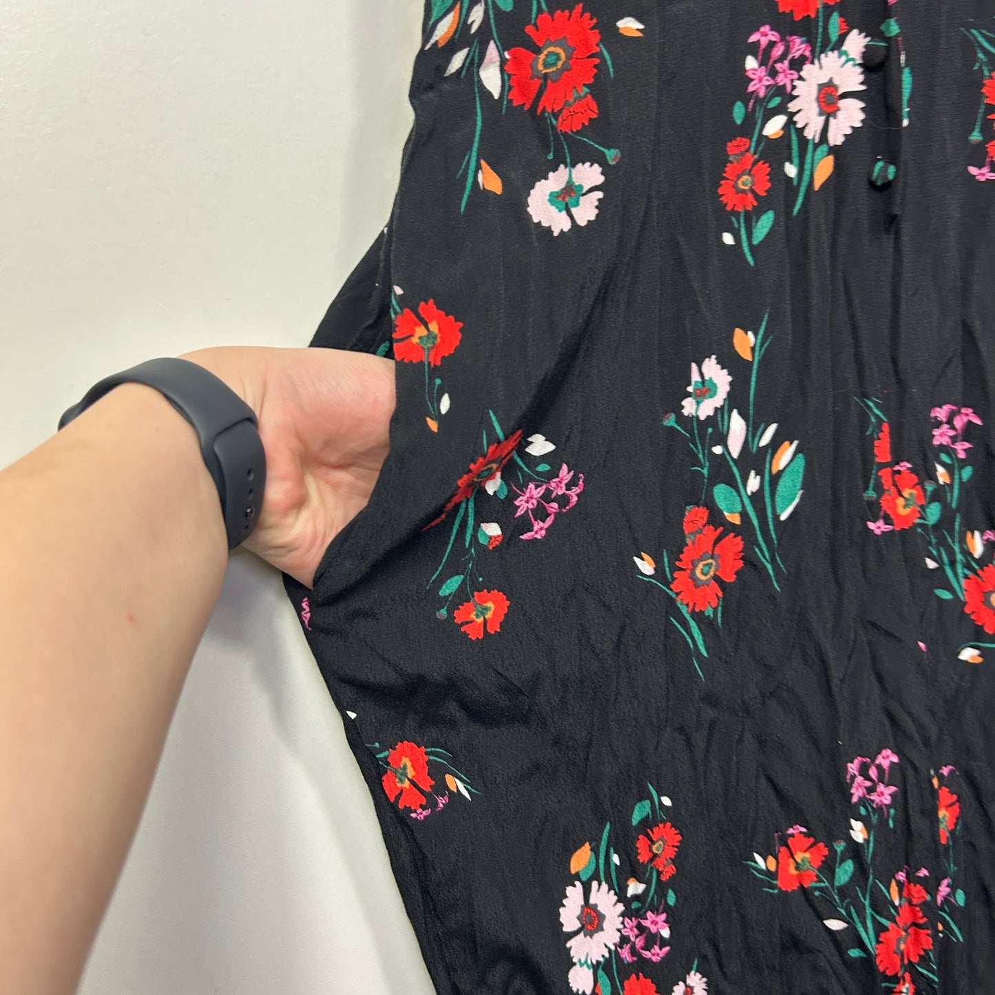 Jeanswest Black Floral Print Jumpsuit - Size 14