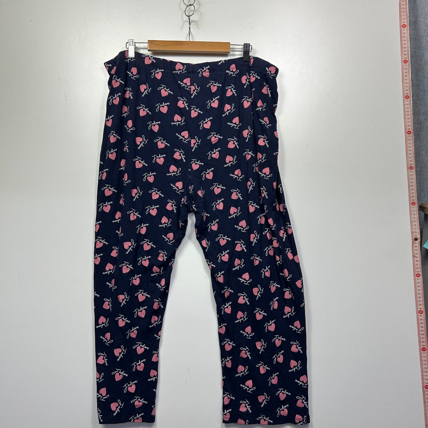 Avella Navy Blue Heart Print PJ Pants - Size 18