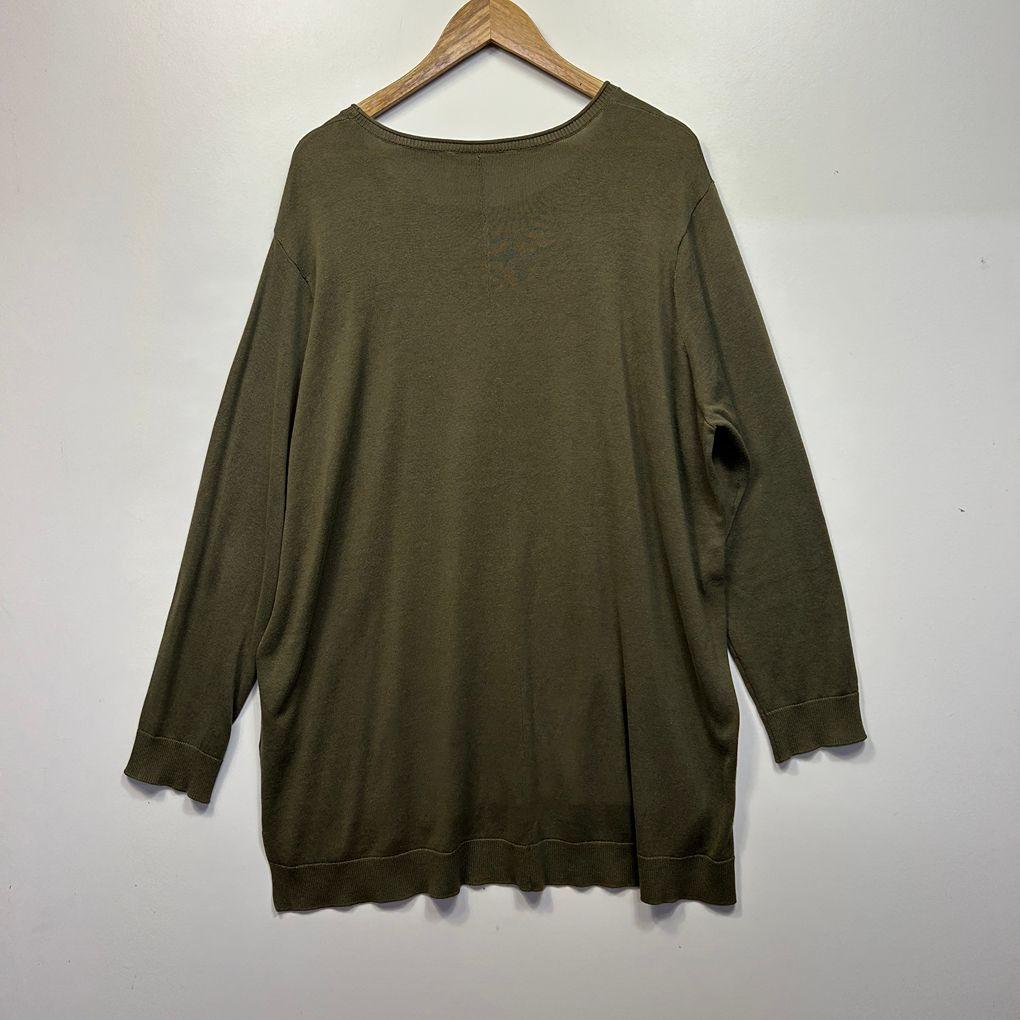 Khaki Cotton Knit Tunic Top - Size 22+