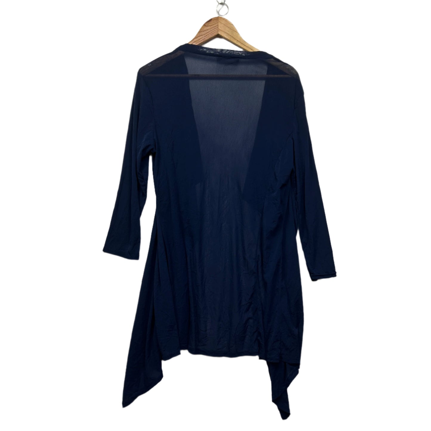 Flower Duster Jacket Top Size 14 Navy Long Sleeve