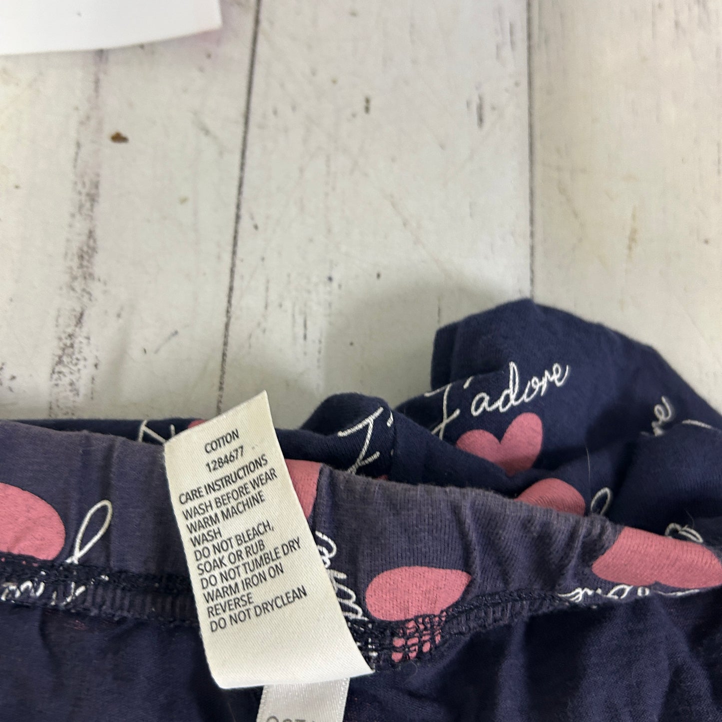 Avella Navy Blue Heart Print PJ Pants - Size 18