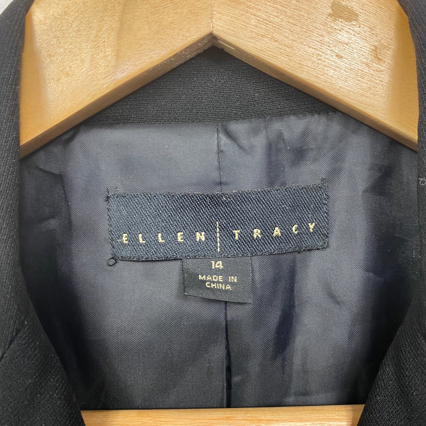 Ellen Tracy Jacket Blazer Size 14 Black Long Sleeve