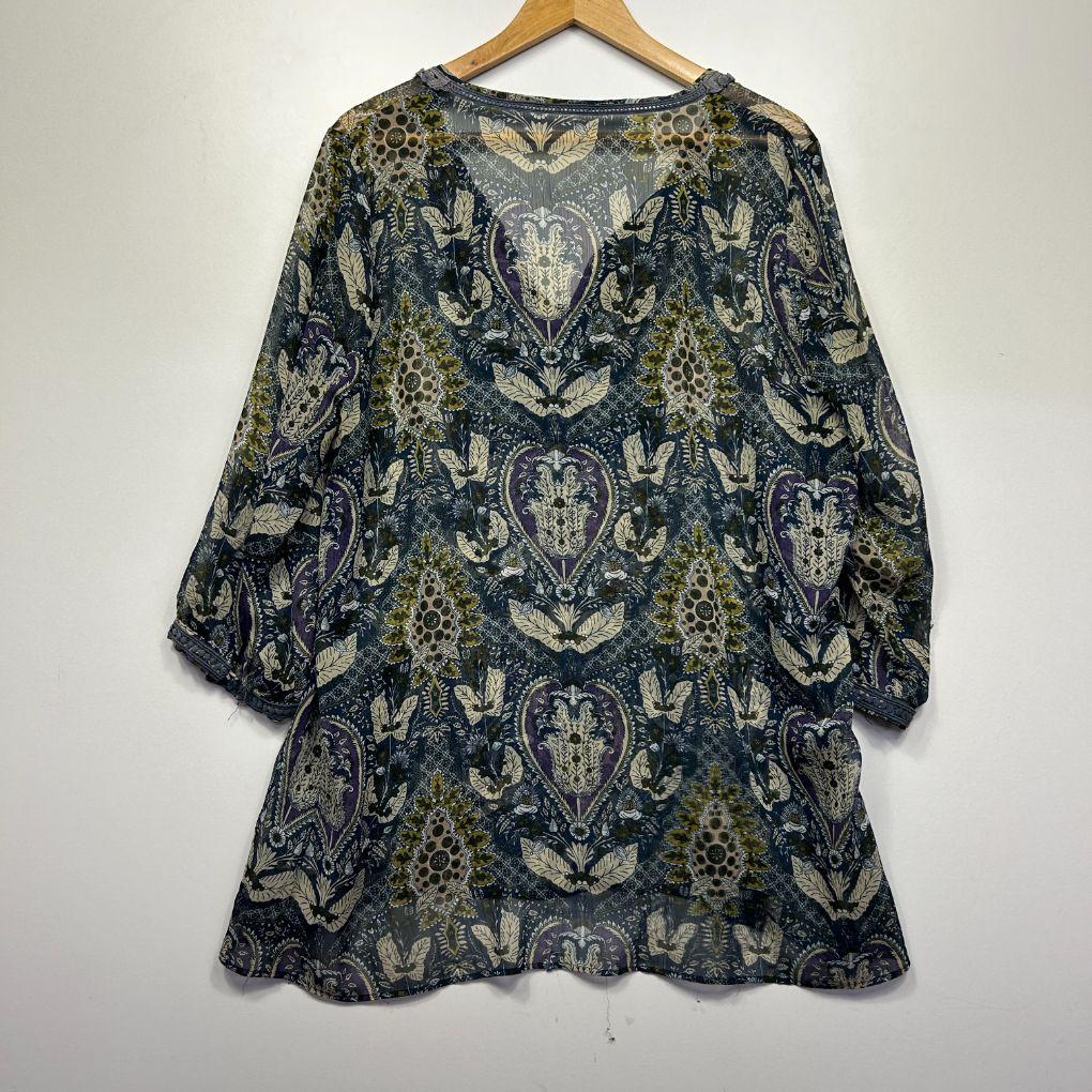 Katies Sheet Multi Paisley Print Top - Size 16/18