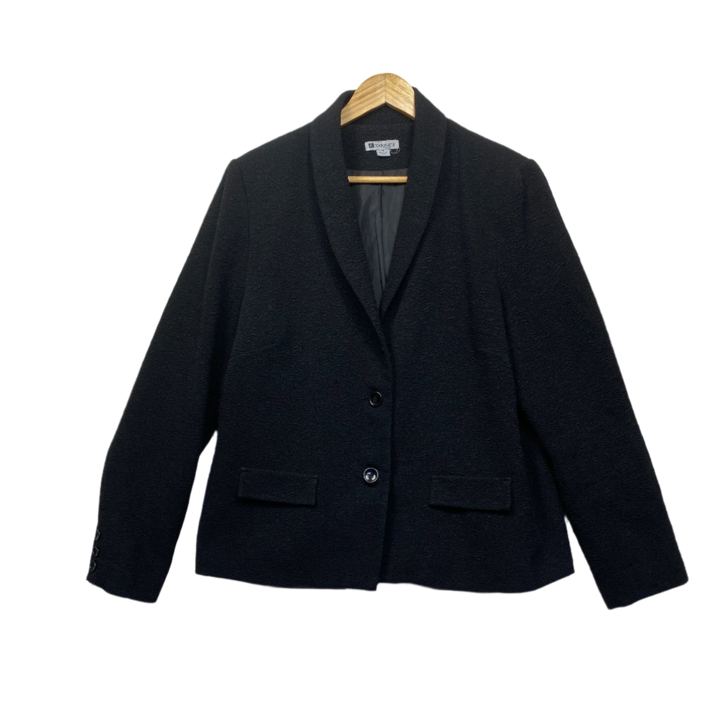 Rockmans Jacket Blazer Size 18 Plus Black Long Sleeve Office