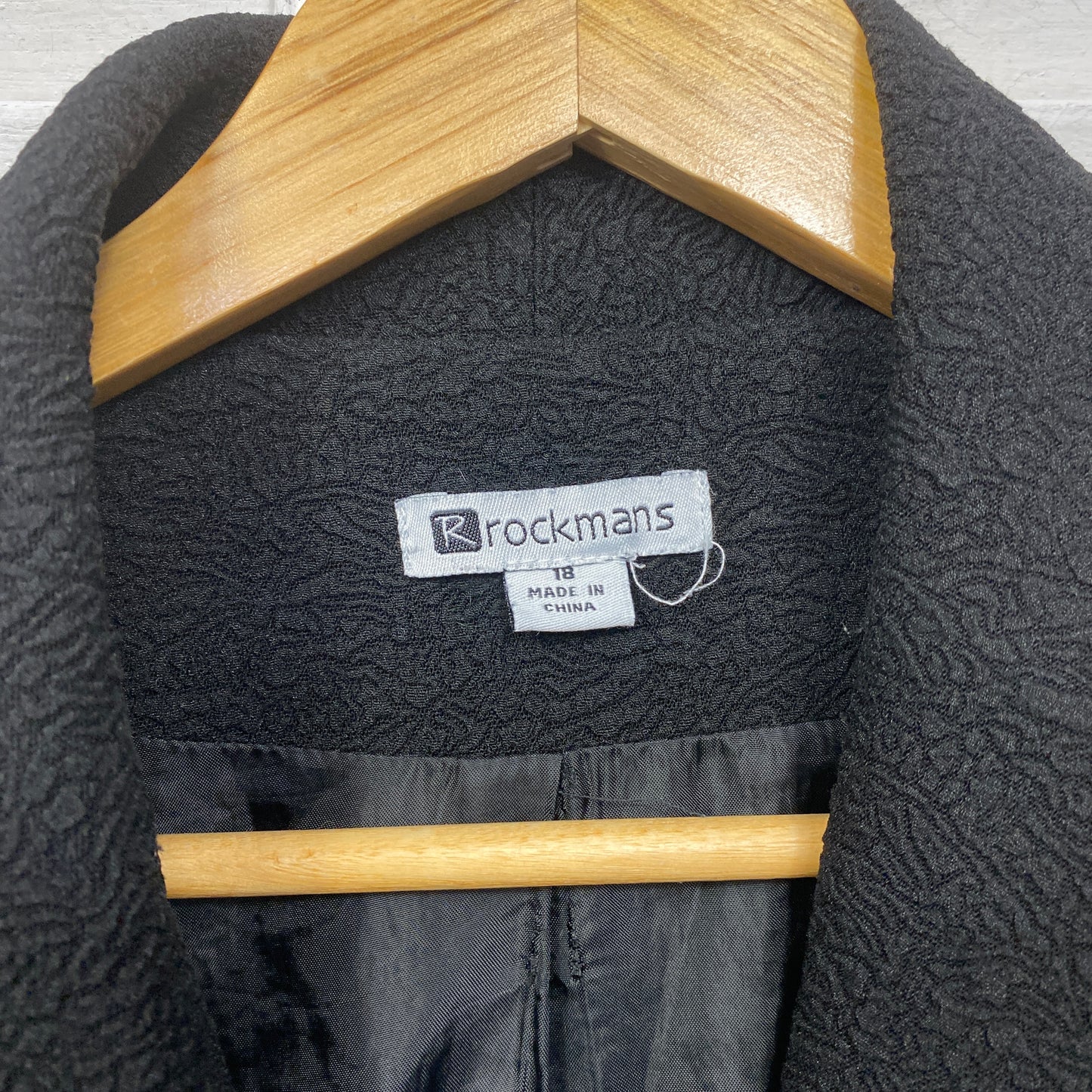 Rockmans Jacket Blazer Size 18 Plus Black Long Sleeve Office