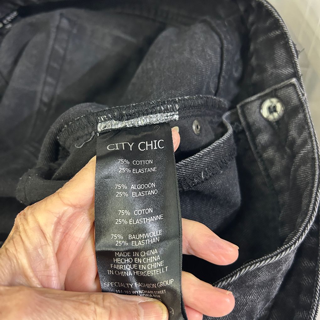 City Chic Black Cotton Skirt - Size XXL/22/24