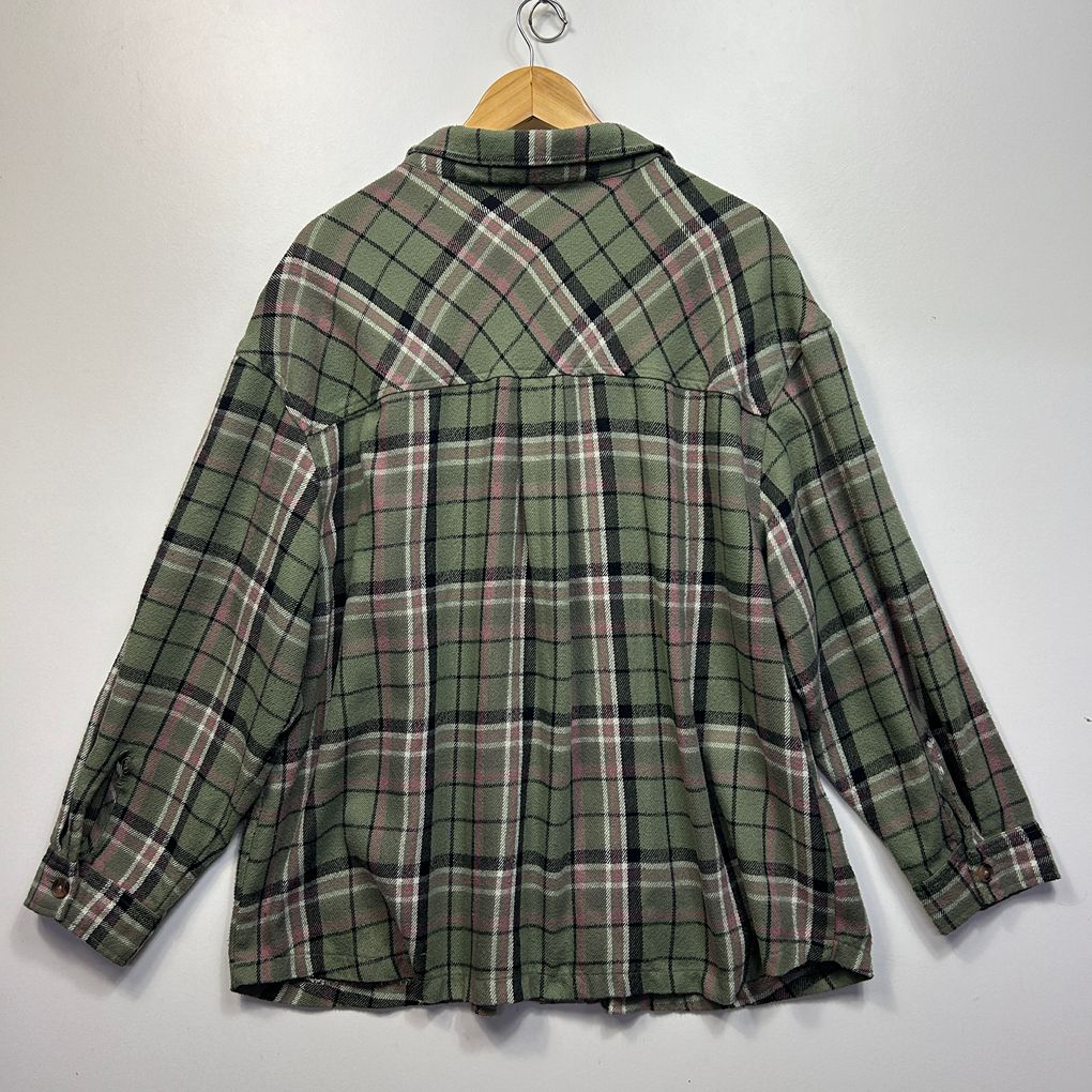New Look Green Check Top - Size 24