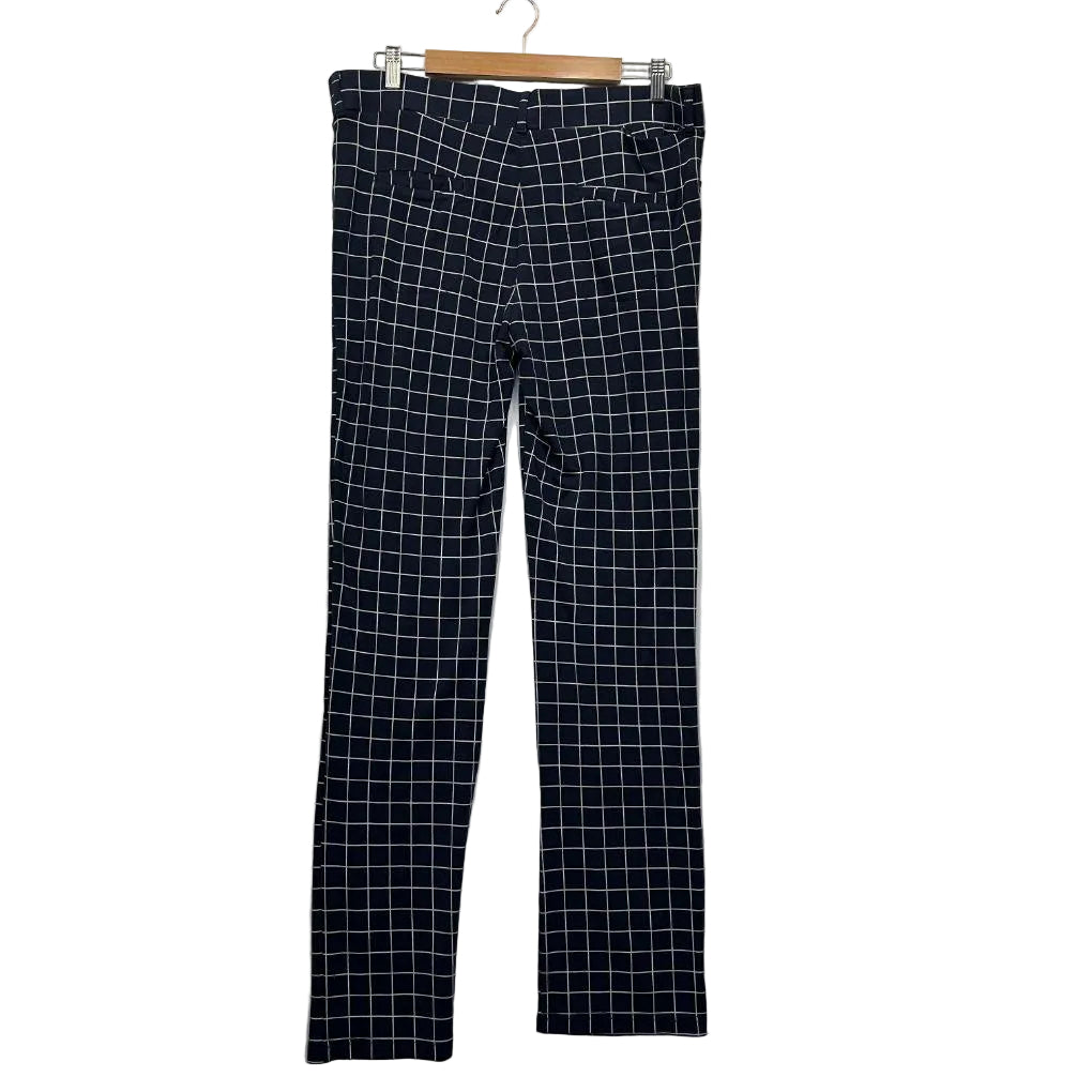 Betabrand Navy Check Pants - Size XL Long