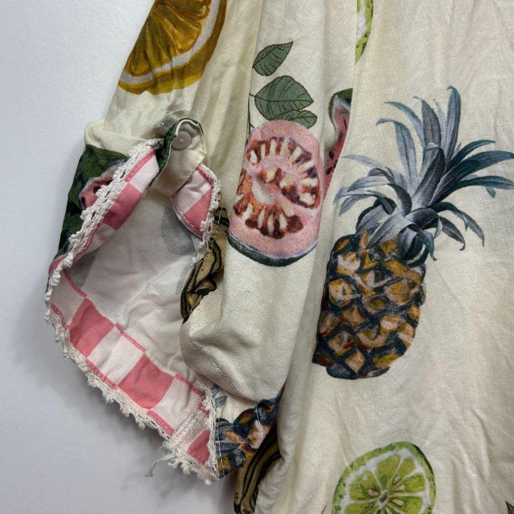 Palm Cove Cotton Fruit Print Shirt - Size M