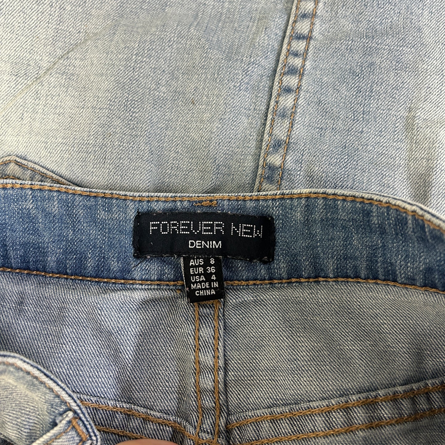 Forever New Grey Denim Skirt - Size 14
