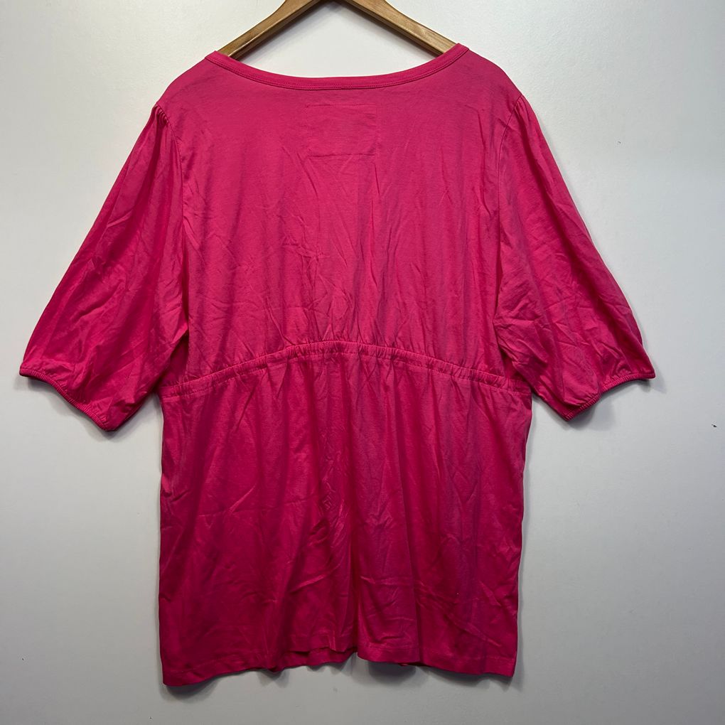 Evans Pink Cotton Top - Size 26/28