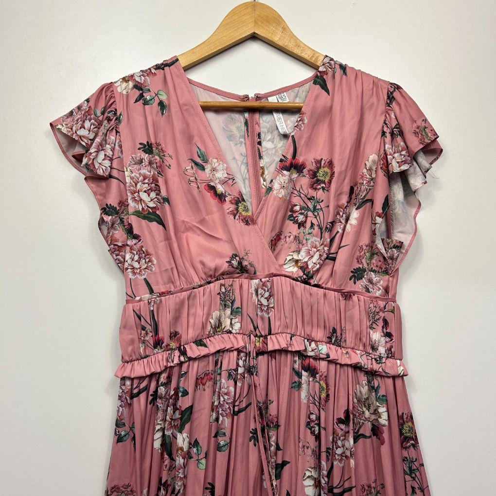 Forever New Pink Floral Maxi Dress - Size 12