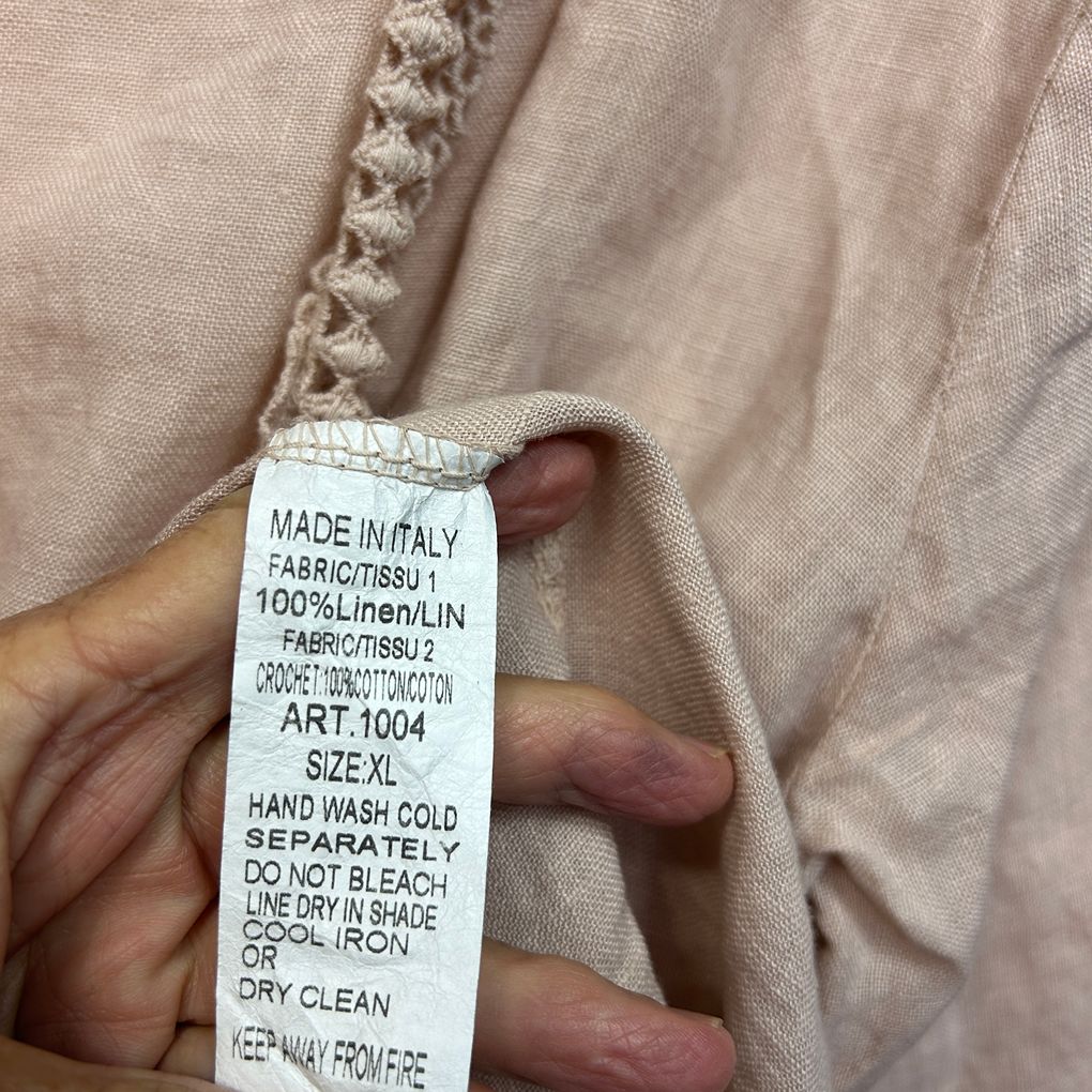 Lungo L'Arno Blush Linen Top Jacket - Size XL