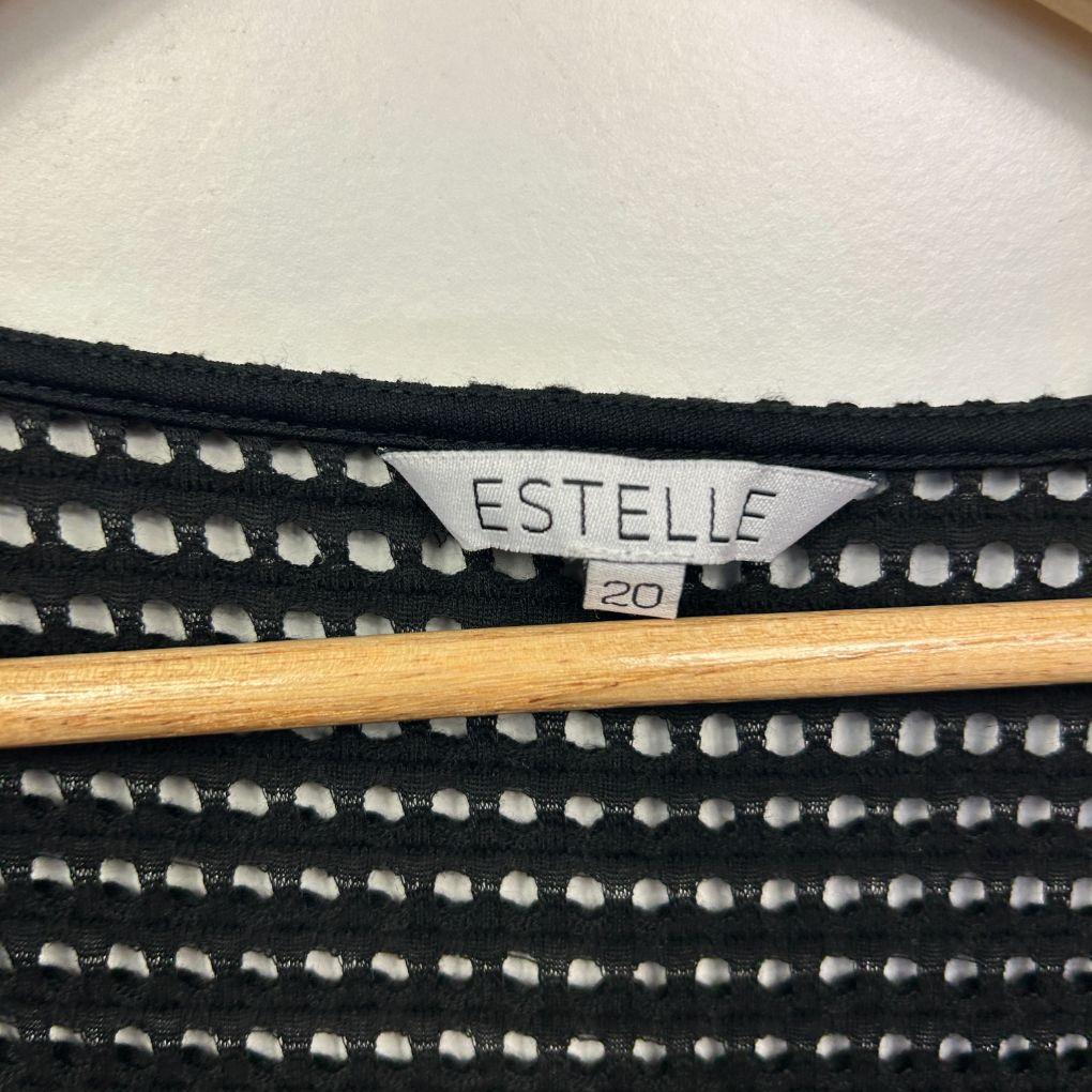 Estelle Black Sheer Crochet Top - Size 20
