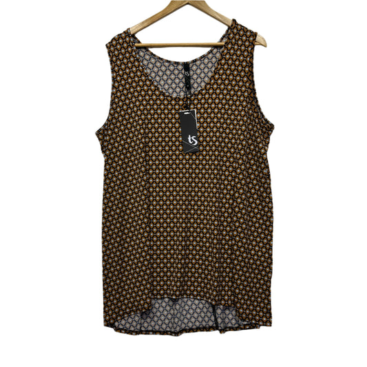 Taking Shape Top Size 18 Medium Plus Sleeveless Tan New