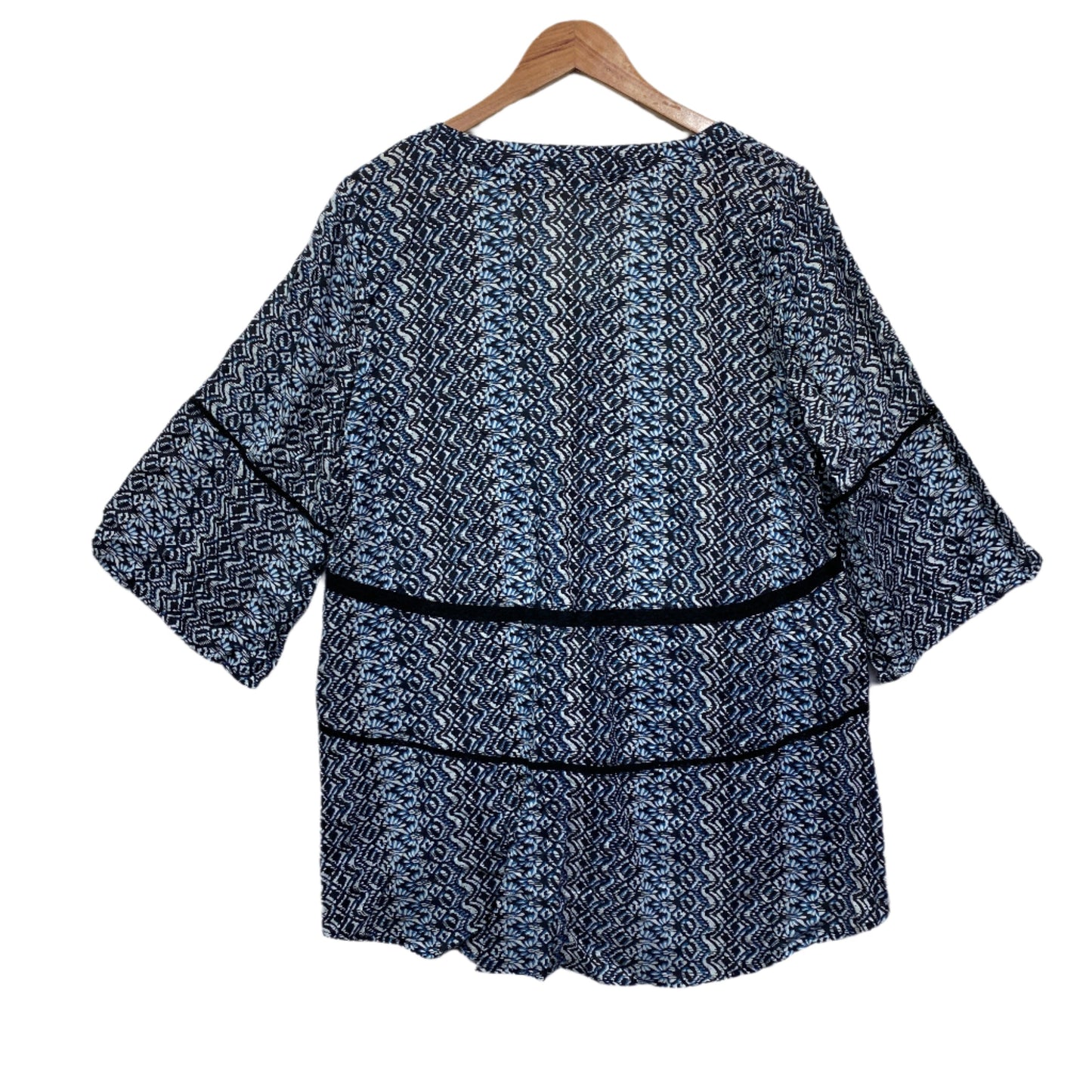 Adrift Top Size 14 Medium Large Blue 3/4 Sleeve Modal