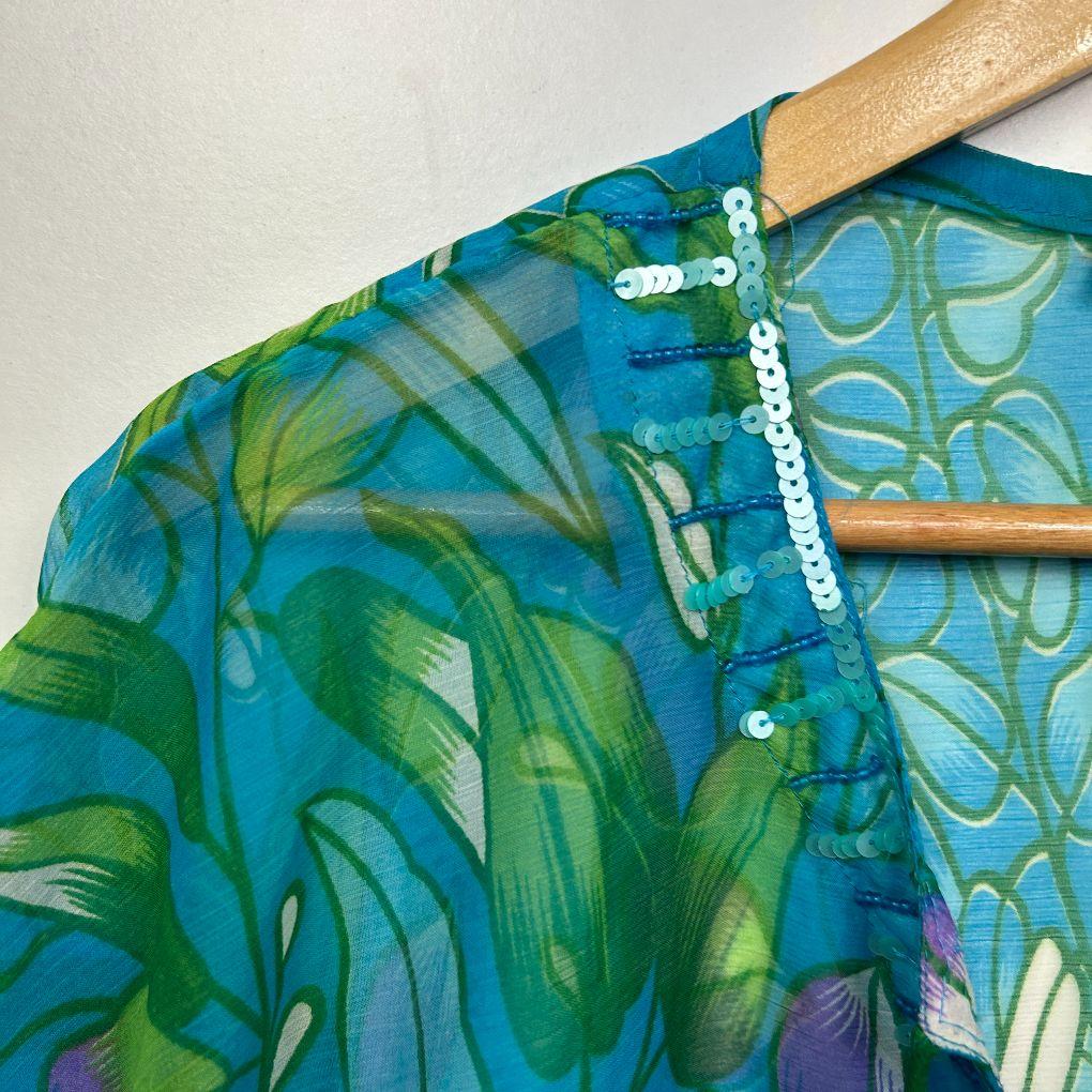 Tree of Life Multicolour Tropical Print Kaftan - One Size
