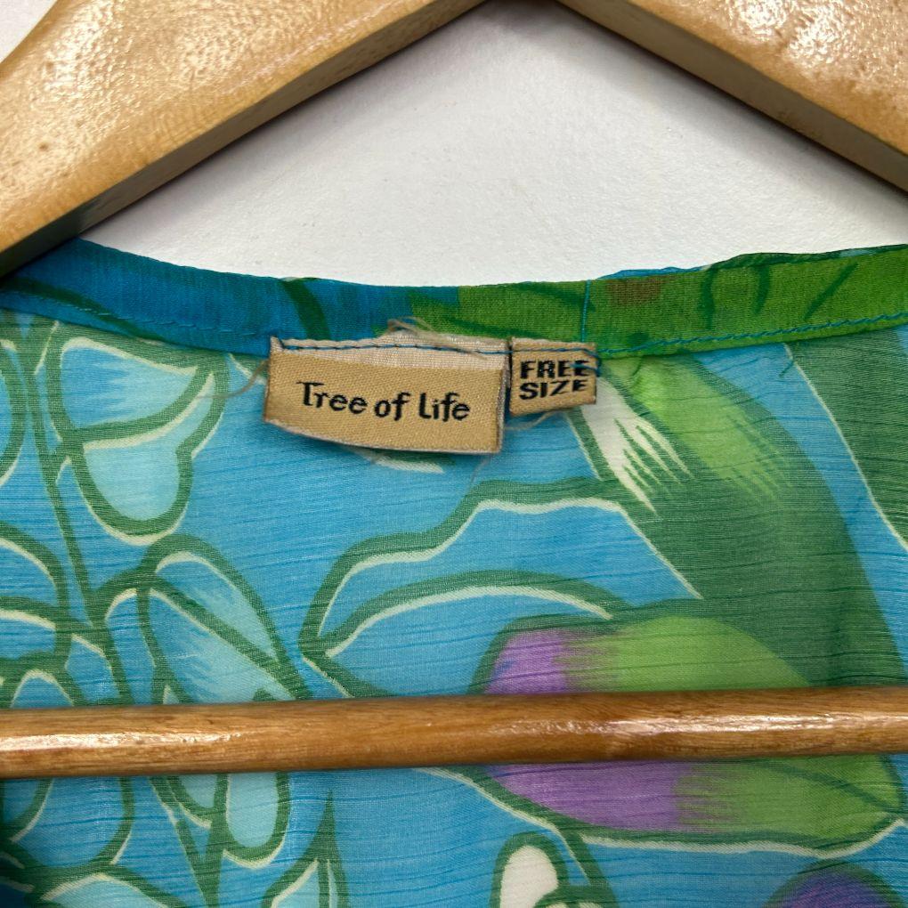 Tree of Life Multicolour Tropical Print Kaftan - One Size