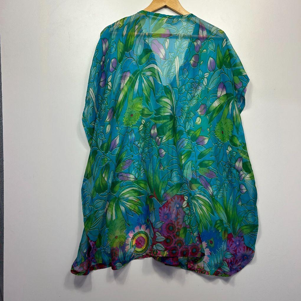 Tree of Life Multicolour Tropical Print Kaftan - One Size