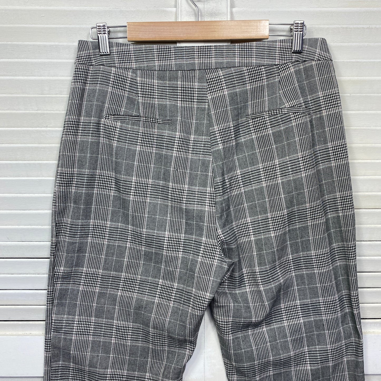 Showpo Pants Size 14 Grey Check Pockets Office