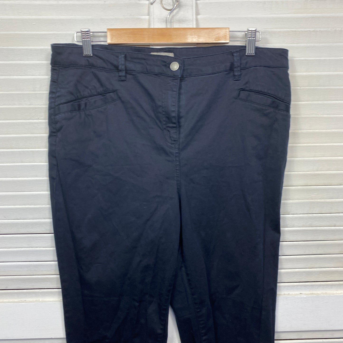 Sussan Pants Size 18 Navy Zip Fly Lyocell Cotton Blend