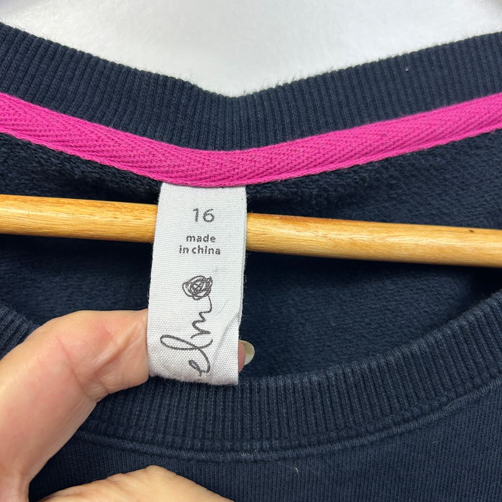Elm Navy Cotton Jumper Sweater- Size 16