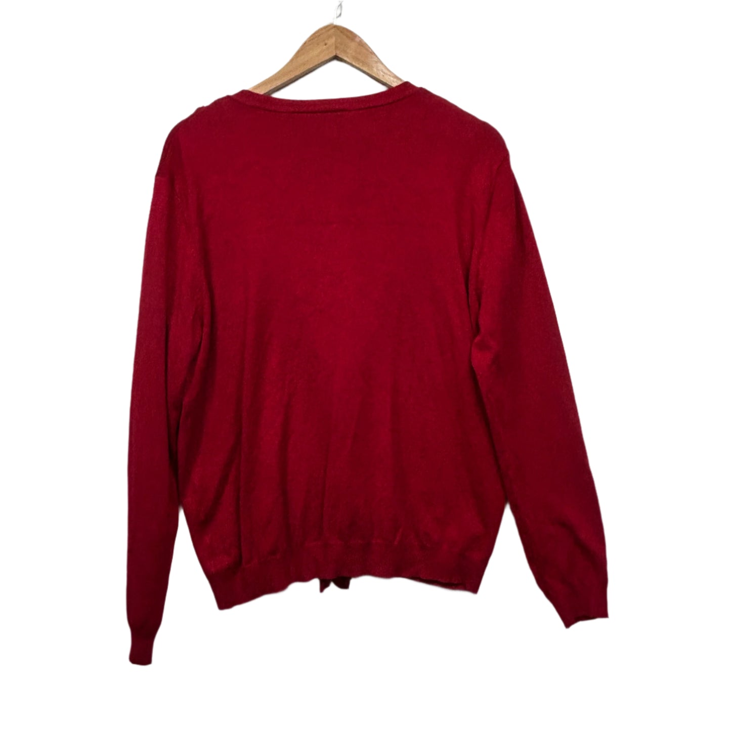City Chic Cardigan Knit Top Size 18 Medium Plus Red Viscose
