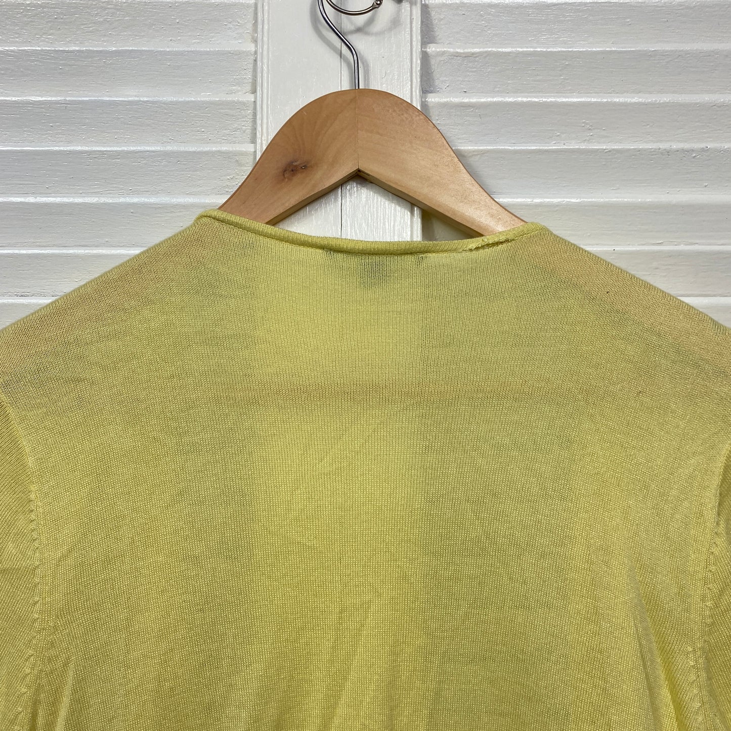 Suzanne Grae Top Cardigan Size 14 Large Yellow Short Sleeve