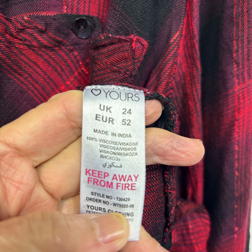 Yours Red Shirt - Size 24