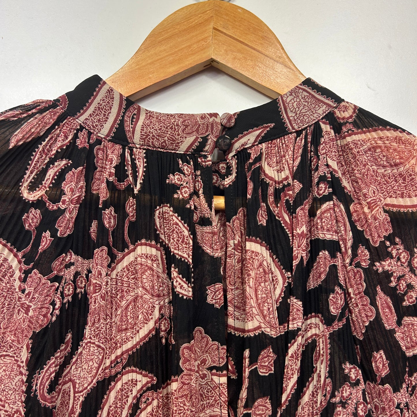 City Chic Dress Size 16 Small Plus Paisley Print Sheer Cold Shoulder Sleeve