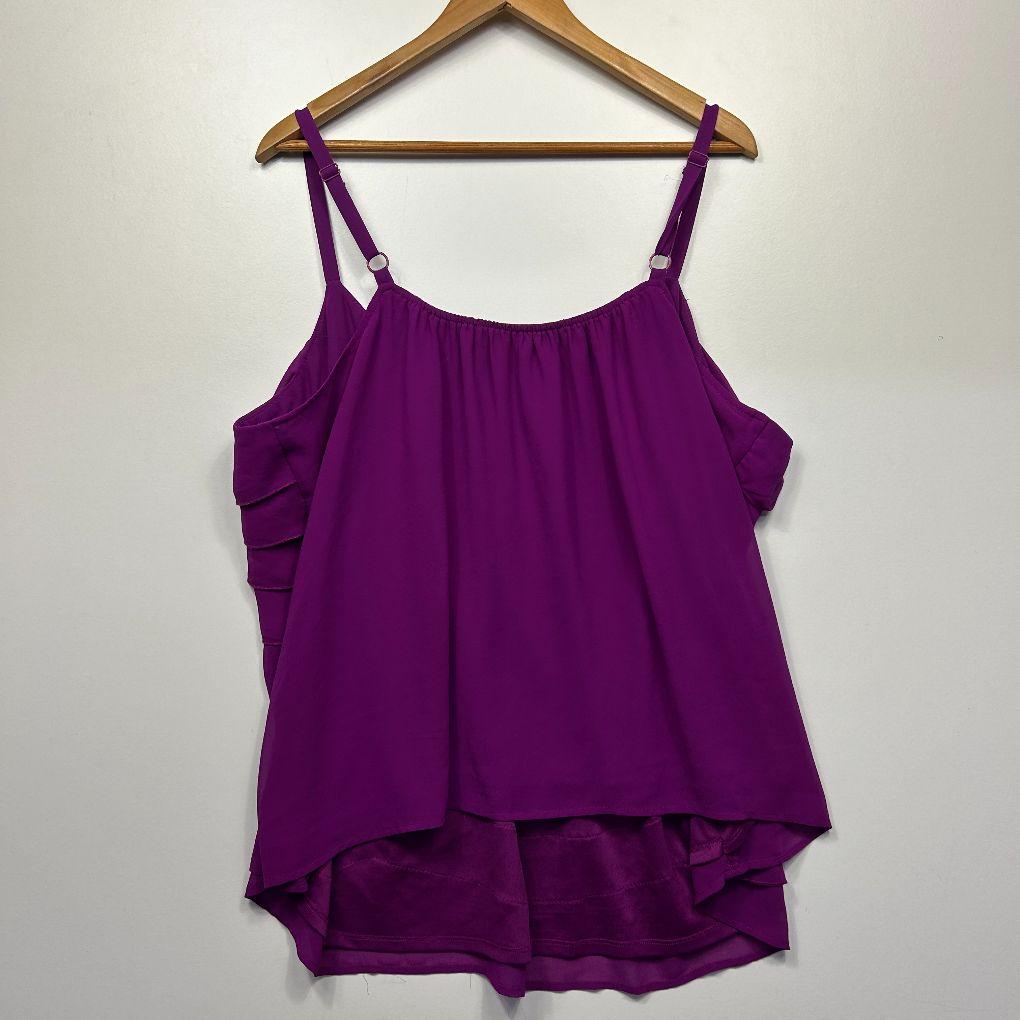 Autograph Purple Ruffle Cami - Size 22
