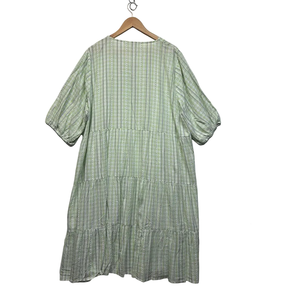 Virtuelle Green Cotton Tiered maxi Dress - Size 24