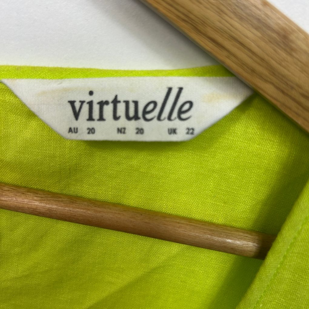 Virtuelle Lime Linen Top - Size 20