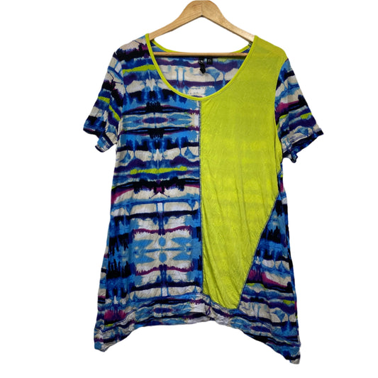 Taking Shape Top Size 14 XS Short Sleeve Tunic Multicoloured