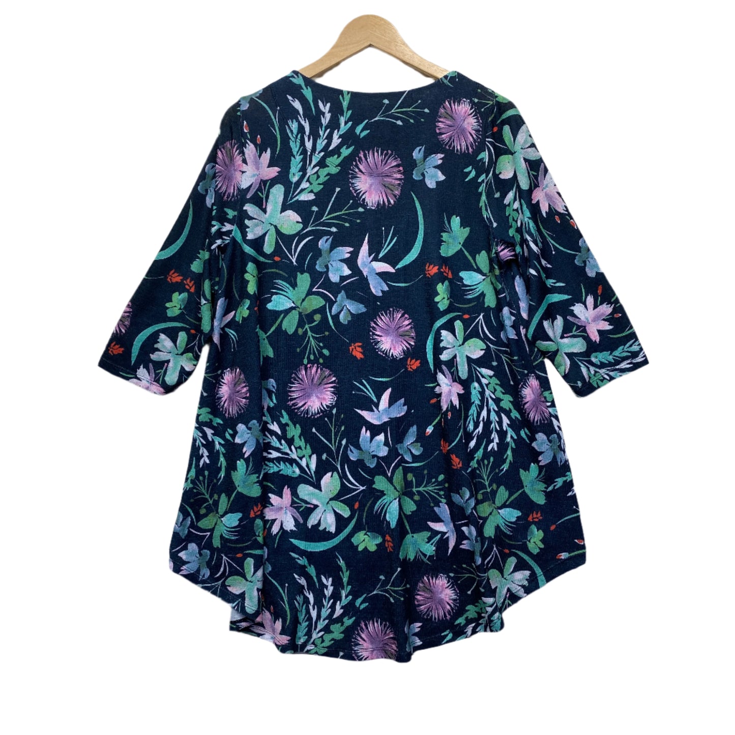 Virtuelle Top Size 14 16 Plus Floral Long Sleeve  Multicoloured