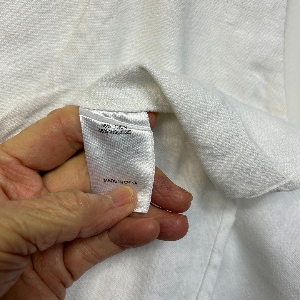Virtuelle White Linen Top - Size 18