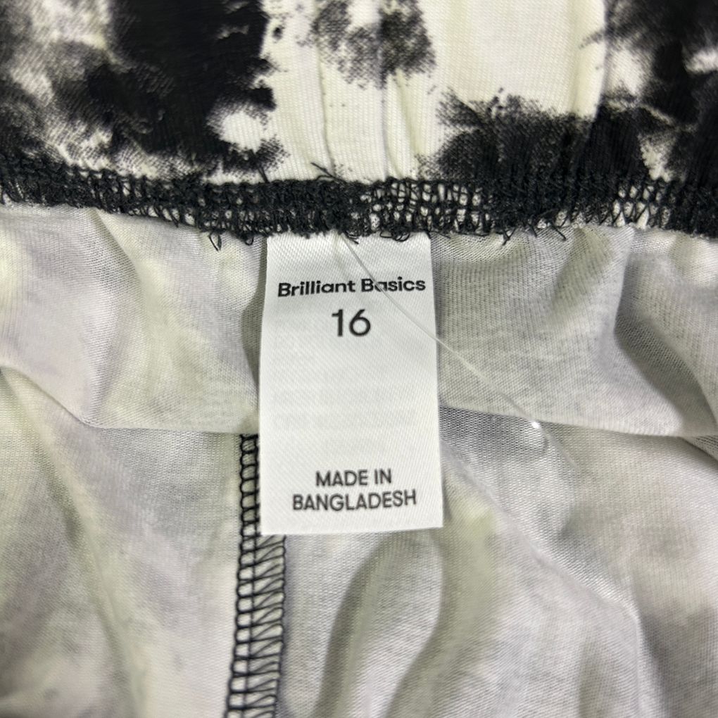 Brilliant Basics Black and White Cotton Leggings - Size 16