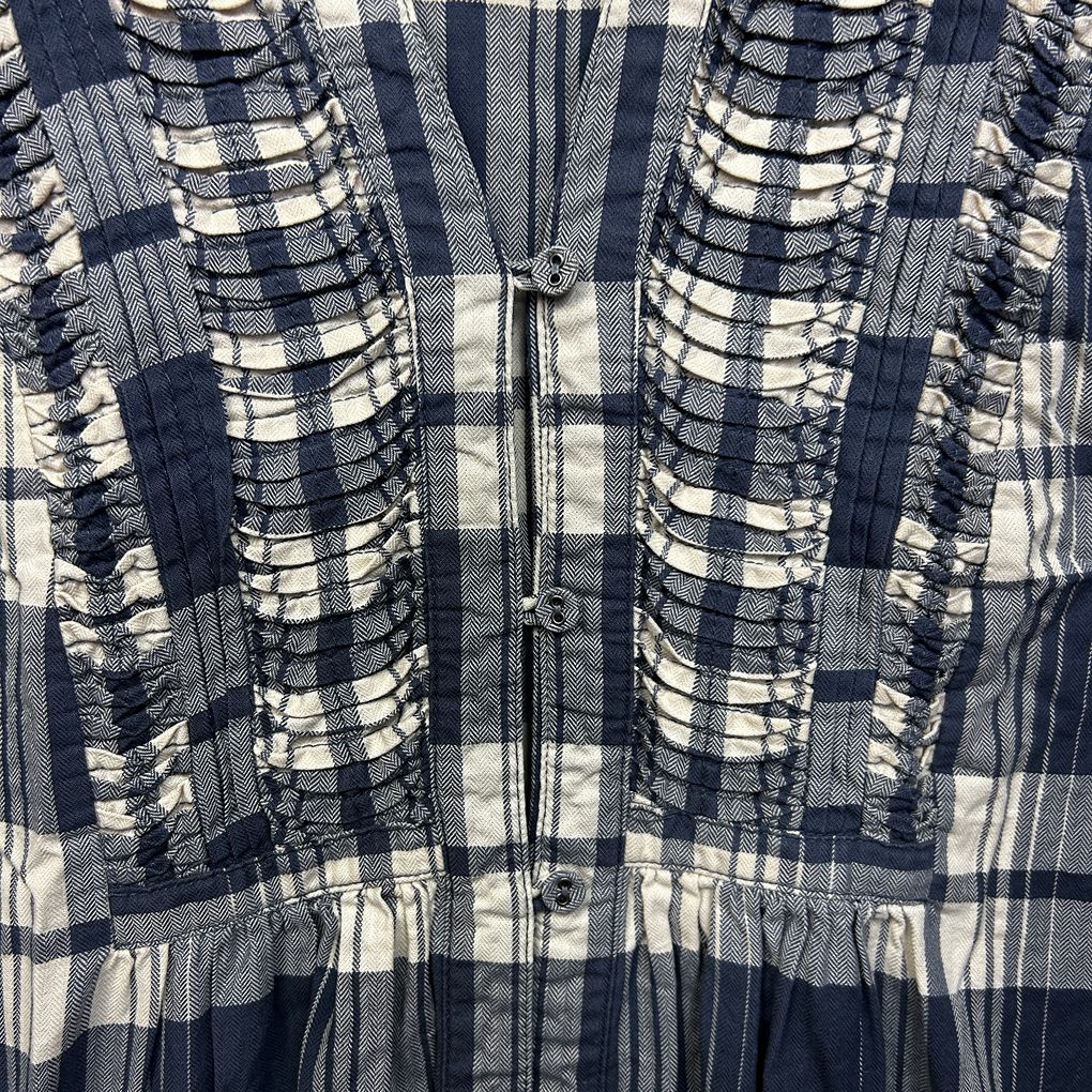 Sportscraft Navy Check Cotton Shirt - Size 16