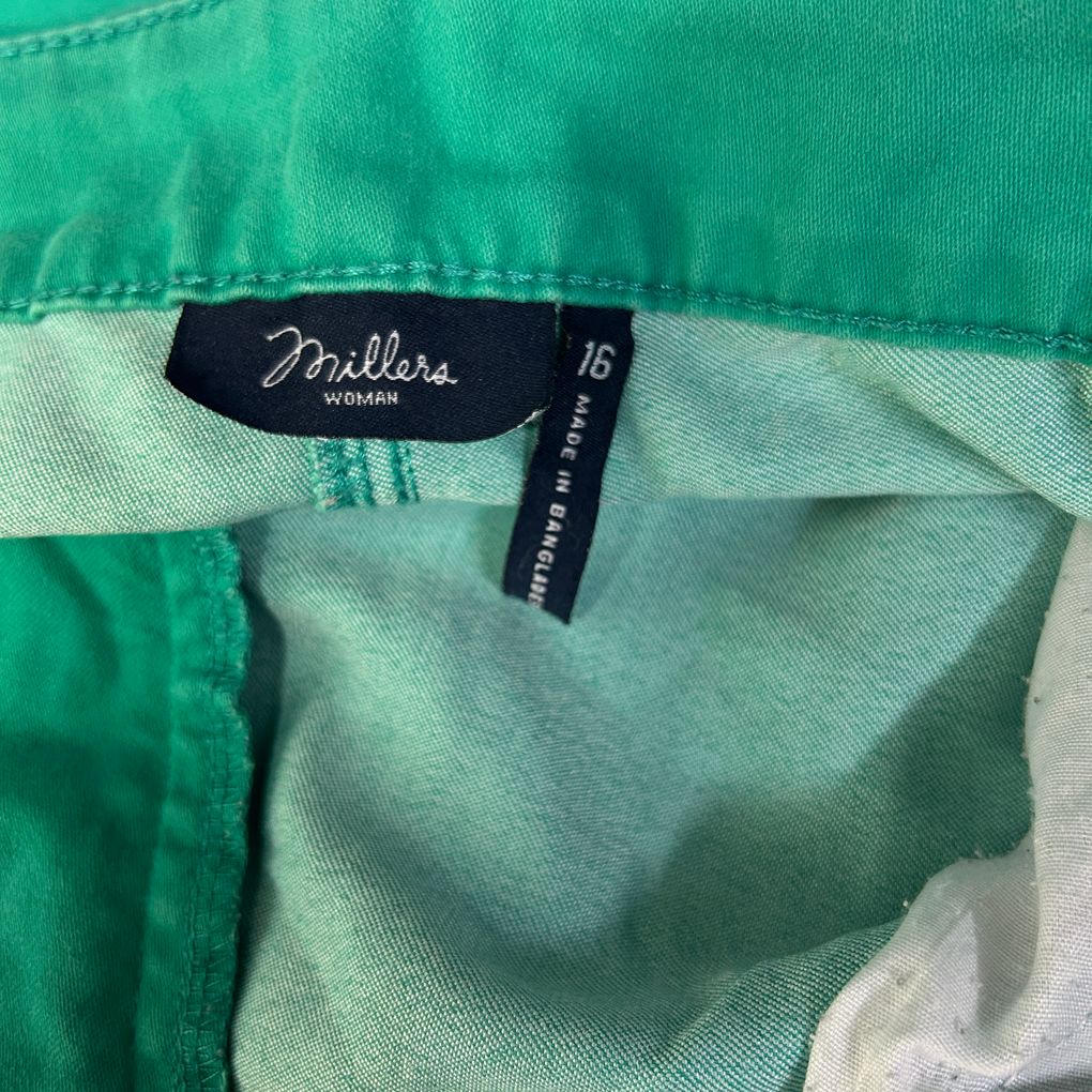 Millers Green Cotton Pants - Size 16